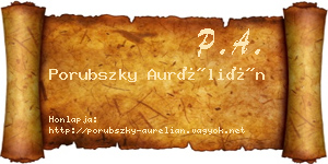 Porubszky Aurélián névjegykártya